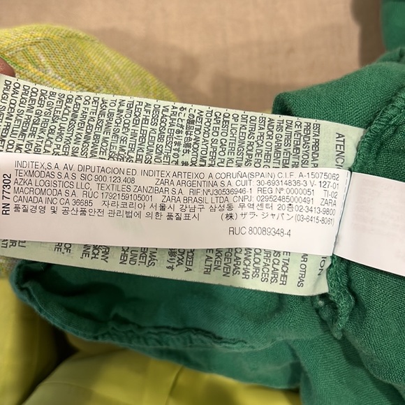 Zara Kelly Green Linen Pocket Cropped Blouse - M - Picture 12 of 14